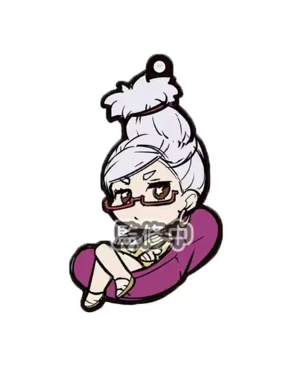 Dandadan Bold Party Character Rubber Pendant